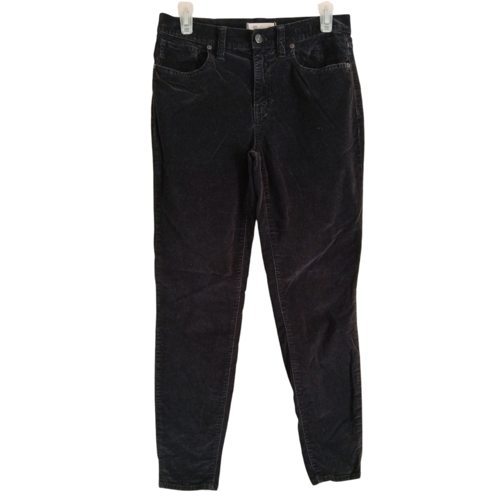 Madewell pants velour black women's size 27 high rise skinny